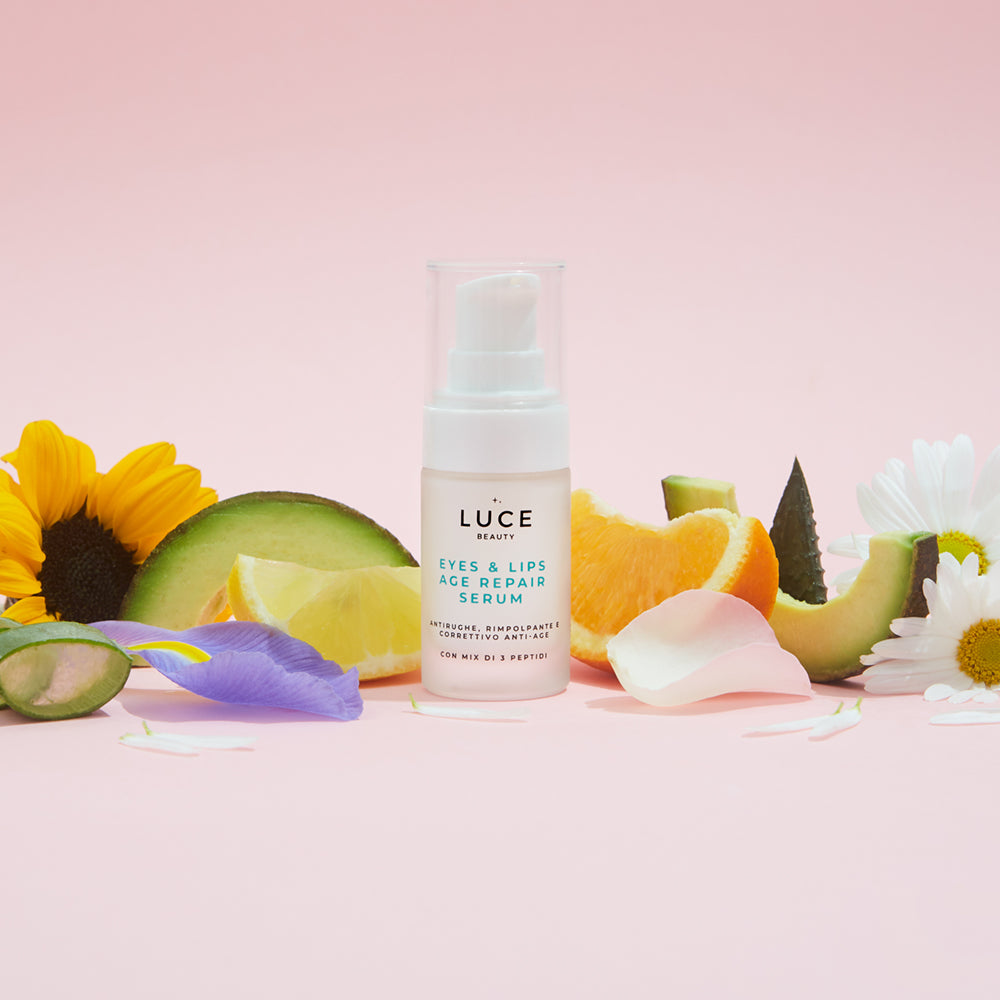 Eyes &amp; Lips Age Repair Serum - Siero anti rughe e correttivo con peptidi, estratto di rosa e altermonas-ingredienti- Luce Beauty by Alessia Marcuzzi